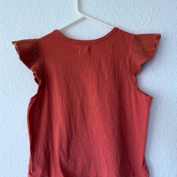 UpWest Ruffled Sleeve Red Top - Picture 2 of 2